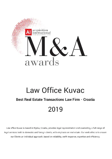 Odvjetnik Marin Kuvač - Nagrada M.A. Awards